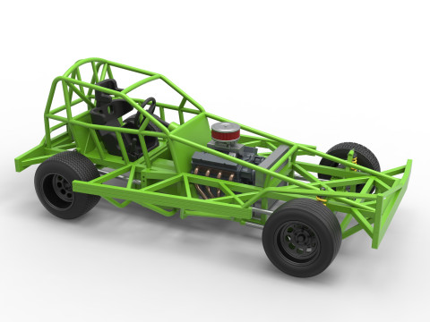 BriSCA Formula 1 Stock Car Base for Asphalt Scale 1 to 25 3D-Druckmodell