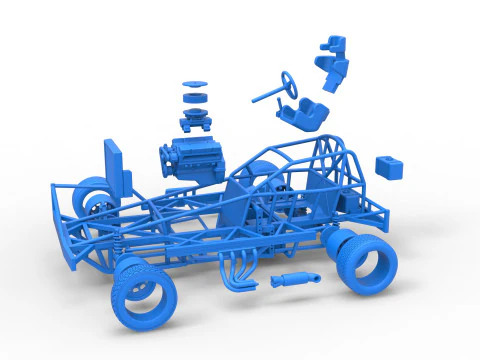 Base Stock Car BriSCA F&oacute;rmula 1 para Asfalto Escala 1 a 25 Modelo de Impressão 3D