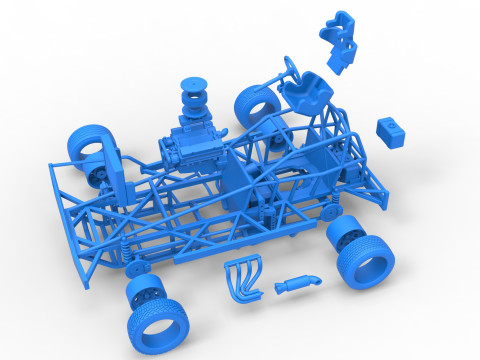 BriSCA Formula 1 Stock Car Base for Asphalt Scale 1 to 25 3D-Druckmodell