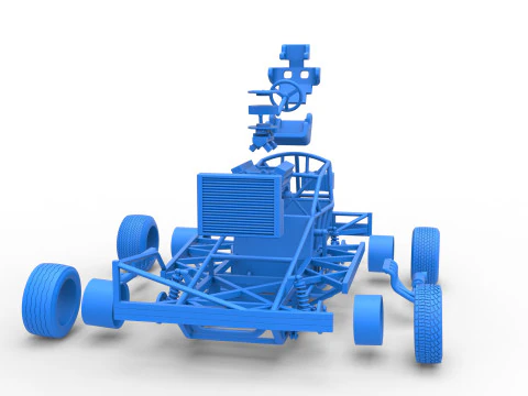 Base Stock Car BriSCA F&oacute;rmula 1 para Asfalto Escala 1 a 25 Modelo de Impressão 3D