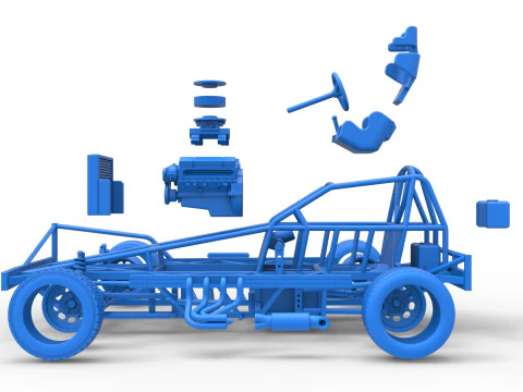 Base Stock Car BriSCA F&oacute;rmula 1 para Asfalto Escala 1 a 25 Modelo de Impressão 3D