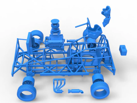 Base Stock Car BriSCA F&oacute;rmula 1 para Asfalto Escala 1 a 25 Modelo de Impressão 3D