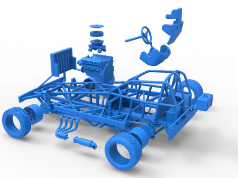 Base Stock Car BriSCA F&oacute;rmula 1 para Asfalto Escala 1 a 25 Modelo de Impressão 3D