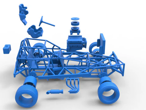 Base Stock Car BriSCA F&oacute;rmula 1 para Asfalto Escala 1 a 25 Modelo de Impressão 3D