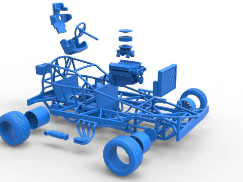 Base Stock Car BriSCA F&oacute;rmula 1 para Asfalto Escala 1 a 25 Modelo de Impressão 3D