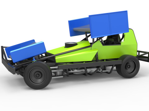BriSCA Formula 1 Stock Car for Asphalt while turning Scale 1 to 25 3Dプリントモデル