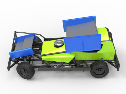 BriSCA Formula 1 Stock Car for Asphalt while turning Scale 1 to 25 3D-printmodel