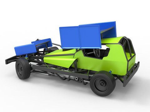 BriSCA Formula 1 Stock Car for Asphalt while turning Scale 1 to 25 3D-printmodel