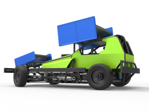 BriSCA Formula 1 Stock Car for Asphalt while turning Scale 1 to 25 3D-printmodel