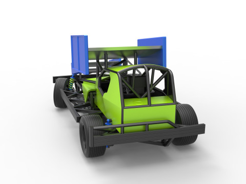 BriSCA Formula 1 Stock Car for Asphalt while turning Scale 1 to 25 3D-printmodel