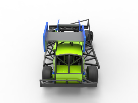 BriSCA Formula 1 Stock Car for Asphalt while turning Scale 1 to 25 3D-printmodel