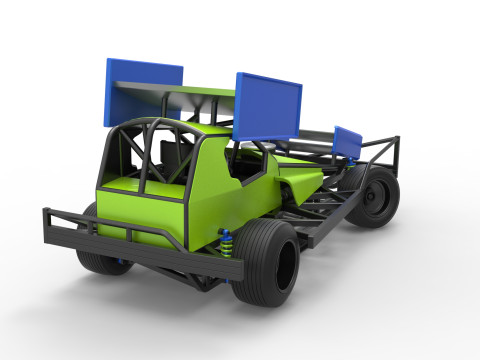 BriSCA Formula 1 Stock Car for Asphalt while turning Scale 1 to 25 3D-printmodel