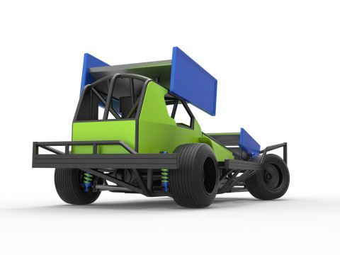 BriSCA Formula 1 Stock Car for Asphalt while turning Scale 1 to 25 3D-printmodel