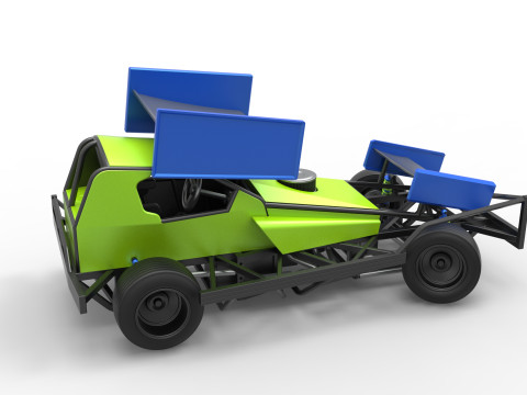 BriSCA Formula 1 Stock Car for Asphalt while turning Scale 1 to 25 3D-printmodel