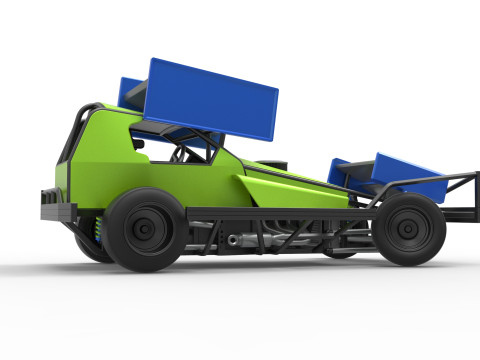 BriSCA Formula 1 Stock Car for Asphalt while turning Scale 1 to 25 3D-printmodel