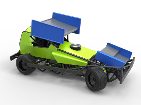 BriSCA Formula 1 Stock Car for Asphalt while turning Scale 1 to 25 3D-printmodel