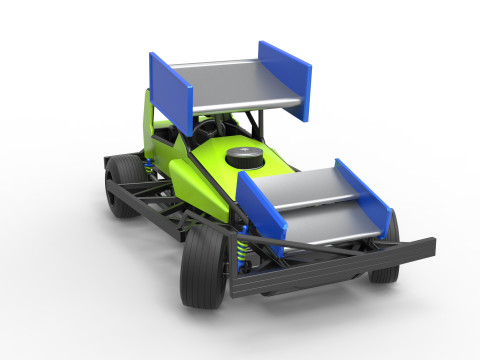 BriSCA Formula 1 Stock Car for Asphalt while turning Scale 1 to 25 3D-printmodel