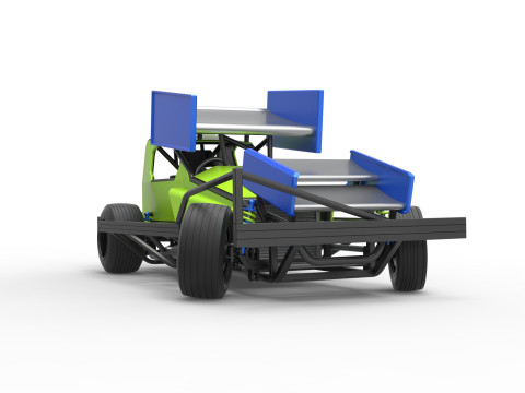 BriSCA Formula 1 Stock Car for Asphalt while turning Scale 1 to 25 3D-printmodel