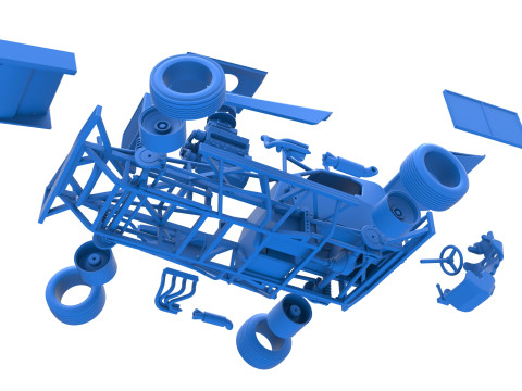 BriSCA Formula 1 Stock Car for Asphalt while turning Scale 1 to 25 3D-printmodel