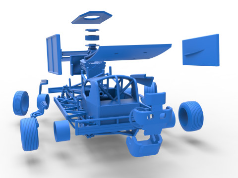 BriSCA Formula 1 Stock Car for Asphalt while turning Scale 1 to 25 3D-printmodel