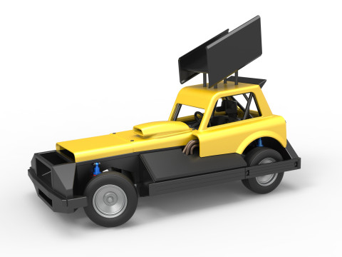 New Zealand Superstock car while turning Version 3 Scale 1 to 25 3Dプリントモデル