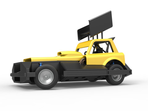 New Zealand Superstock car while turning Version 3 Scale 1 to 25 Model Cetak 3D