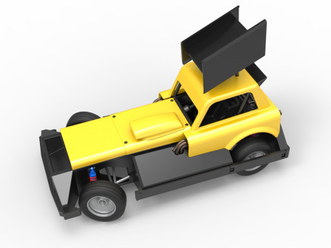 New Zealand Superstock car while turning Version 3 Scale 1 to 25 Model Cetak 3D
