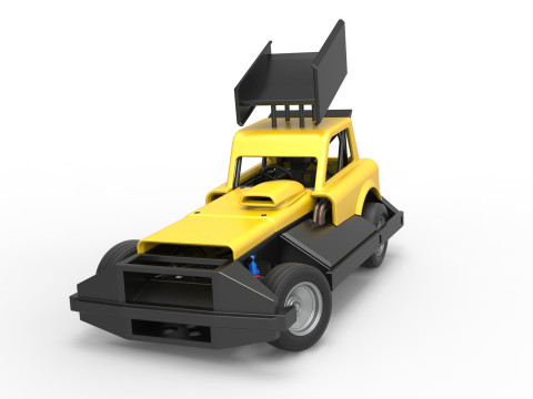 New Zealand Superstock car while turning Version 3 Scale 1 to 25 Model Cetak 3D