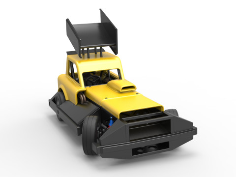 New Zealand Superstock car while turning Version 3 Scale 1 to 25 Model Cetak 3D