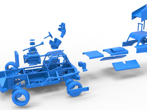 New Zealand Superstock car while turning Version 3 Scale 1 to 25 Model Cetak 3D