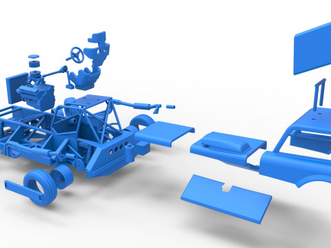 New Zealand Superstock car while turning Version 3 Scale 1 to 25 Model Cetak 3D