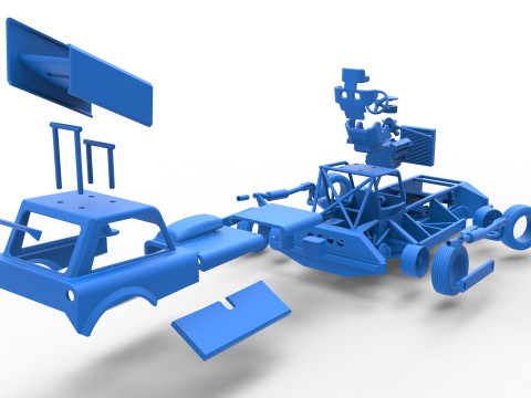 New Zealand Superstock car while turning Version 3 Scale 1 to 25 Model Cetak 3D
