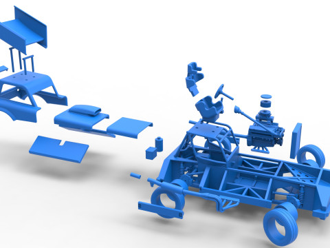 New Zealand Superstock car while turning Version 3 Scale 1 to 25 Model Cetak 3D