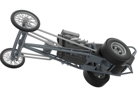 Front engine old school dragster with V8 Version 3 Scale 1 to 25 3D-Druckmodell