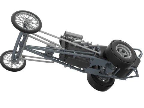 Front engine old school dragster with V8 Version 3 Scale 1 to 25 3D Print Model