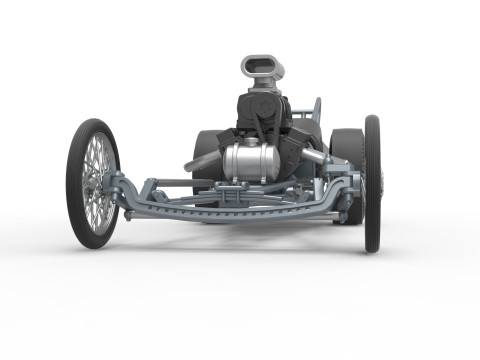Front engine old school dragster with V8 Version 3 Scale 1 to 25 3D-Druckmodell