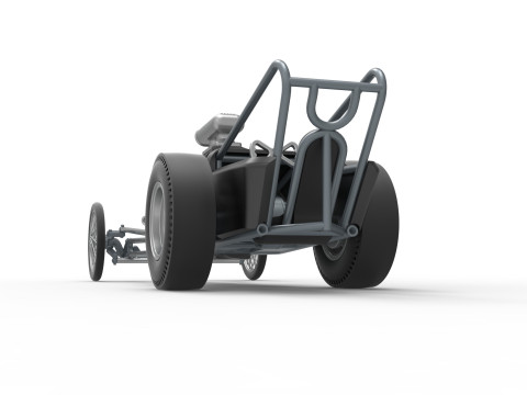 Front engine old school dragster with V8 Version 3 Scale 1 to 25 3D-Druckmodell