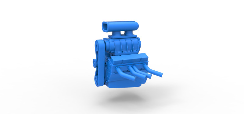 Engine V8 for vintage dragster Version 5 Scale 1 to 25 3D Baskı Modeli .c4d .max .obj .3ds .fbx .stl .blend 