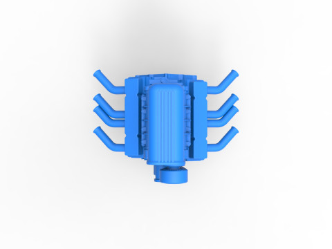 Engine V8 for vintage dragster Version 5 Scale 1 to 25 3D Baskı Modeli