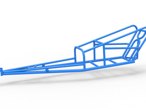 Frame of old school Front engine dragster Version 2 Scale 1 to 25 3D Print Model
