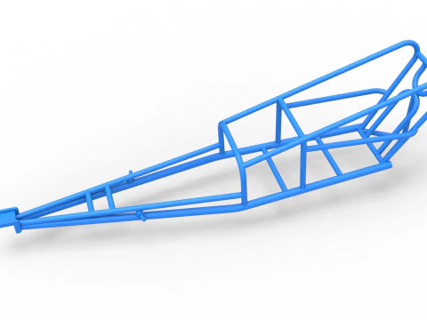 Frame of old school Front engine dragster Version 2 Scale 1 to 25 3D Print Model