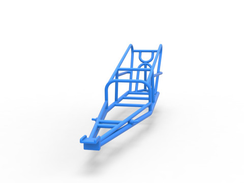 Frame of old school Front engine dragster Version 2 Scale 1 to 25 Modèles 3D en vedette