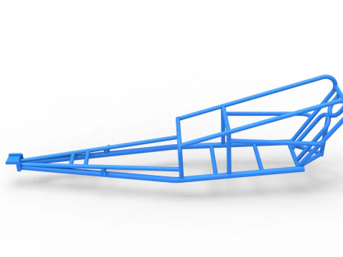 Frame of old school Front engine dragster Version 2 Scale 1 to 25 3D Print Model