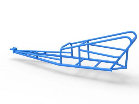 Frame of old school Front engine dragster Version 2 Scale 1 to 25 3D Print Model