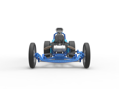 Front engine old school dragster with 2 V8 Version 2 Scale 1 to 25 3D-Druckmodell