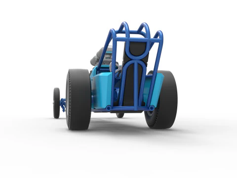 Front engine old school dragster with 2 V8 Version 2 Scale 1 to 25 3D Print Model