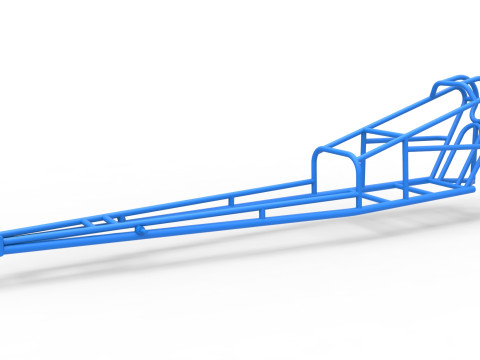 Frame of old school Front engine dragster Version 3 Scale 1 to 25 3D Print Model