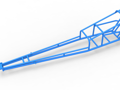 Frame of old school Front engine dragster Version 3 Scale 1 to 25 3D प्रिंट मॉडल