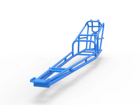 Frame of old school Front engine dragster Version 3 Scale 1 to 25 3D Print Model