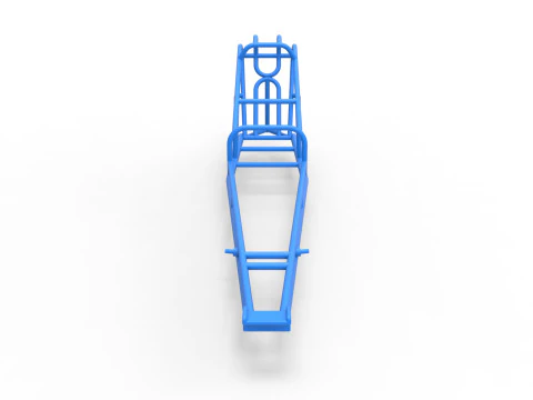 Frame of old school Front engine dragster Version 3 Scale 1 to 25 3D Print Model